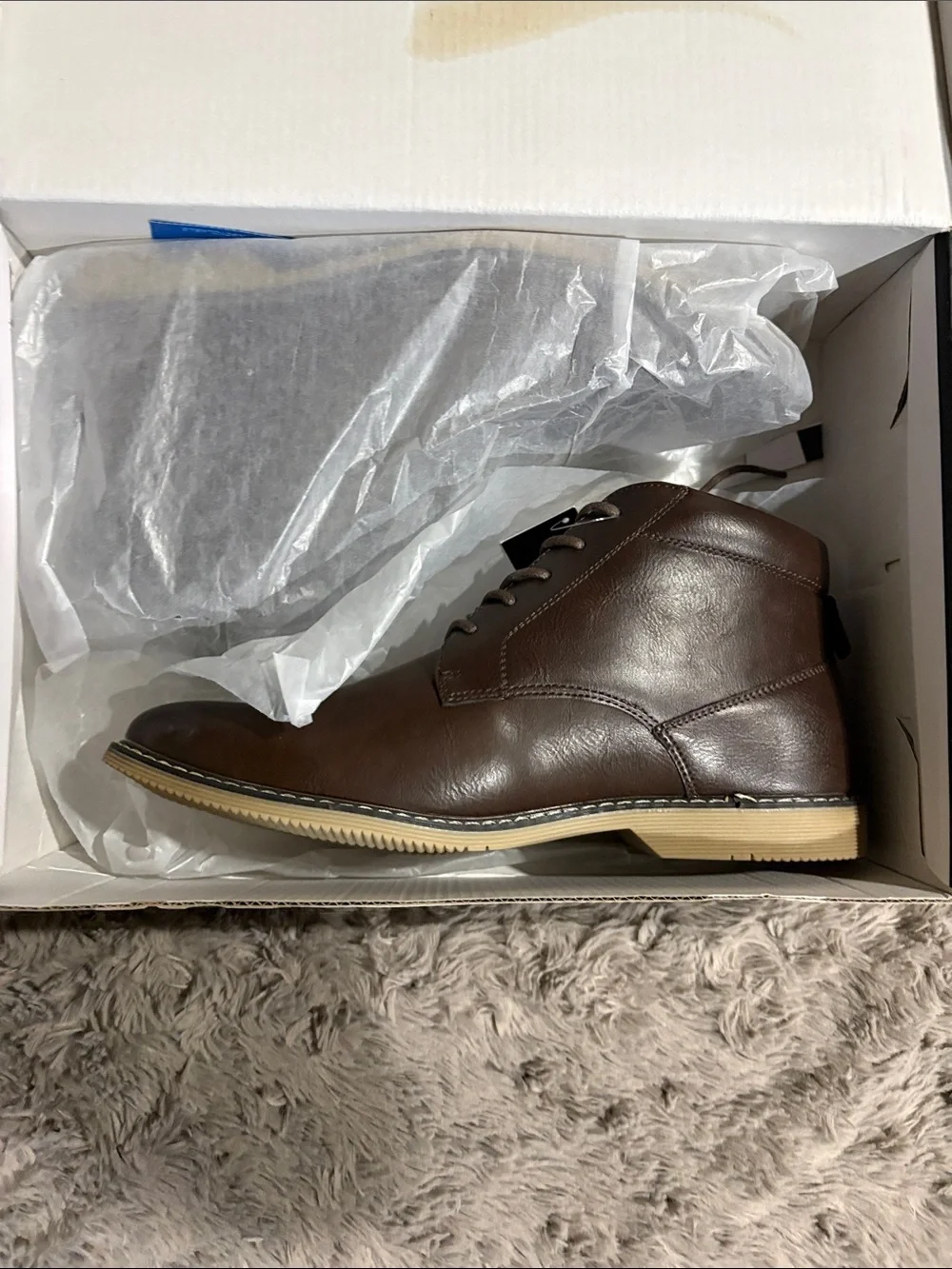 London Fog Dark Brown Leather Chukka Boots